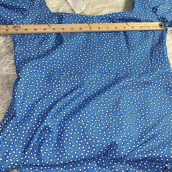 French Connection Dress Womens 12 Elao Whisper Cut Out smocked Back Chalk Blue - Picture 7 of 9